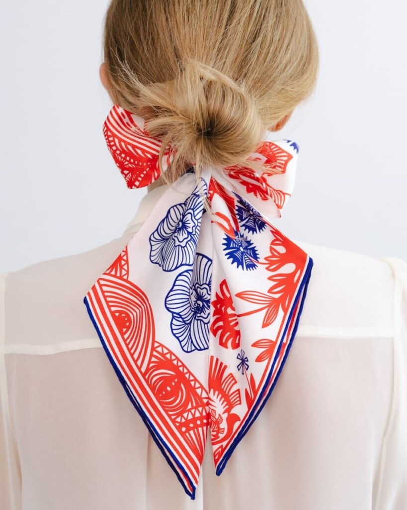 jedwabna opaska z dluga szarfa amoro wiwat spadiora