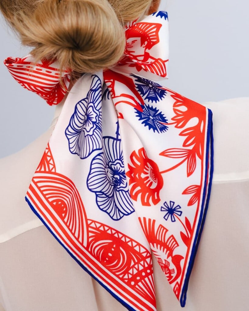 jedwabna opaska z dluga szarfa amoro wiwat spadiora 2