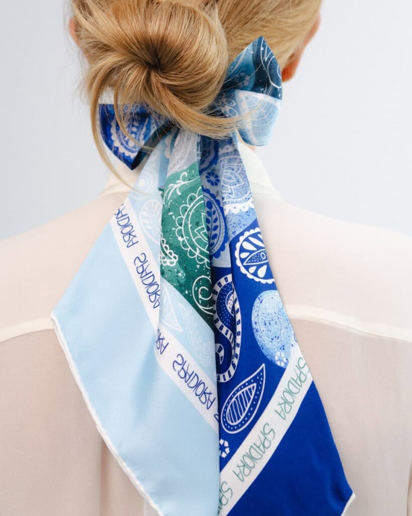 jedwabna opaska z dluga szarfa amoro gora lodowa spadiora 1