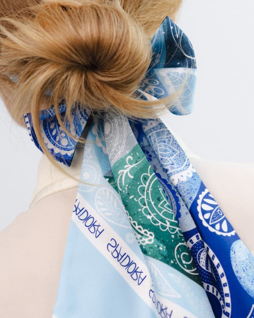 jedwabna opaska z dluga szarfa amoro gora lodowa spadiora 2