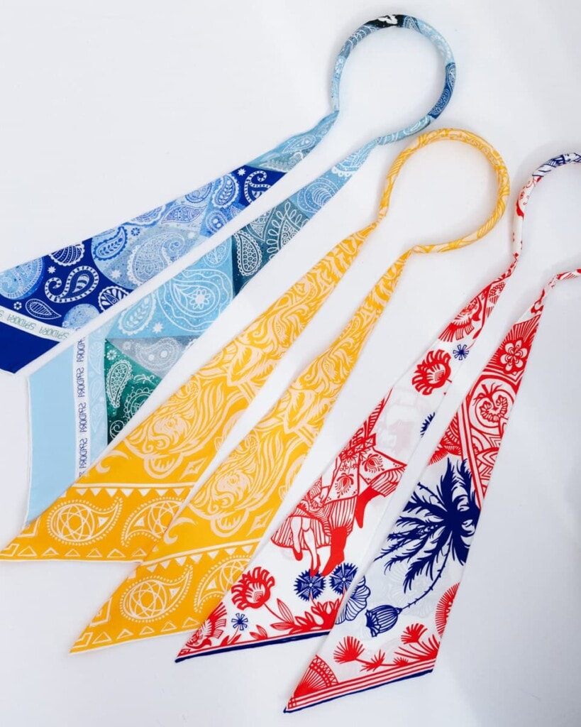 jedwabna opaska z dluga szarfa amoro spadiora