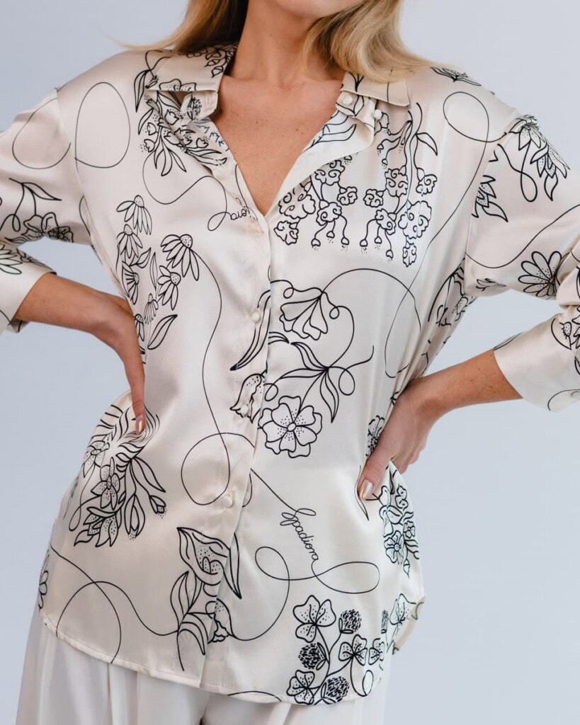 jedwabna koszula feminimal ecru spadiora