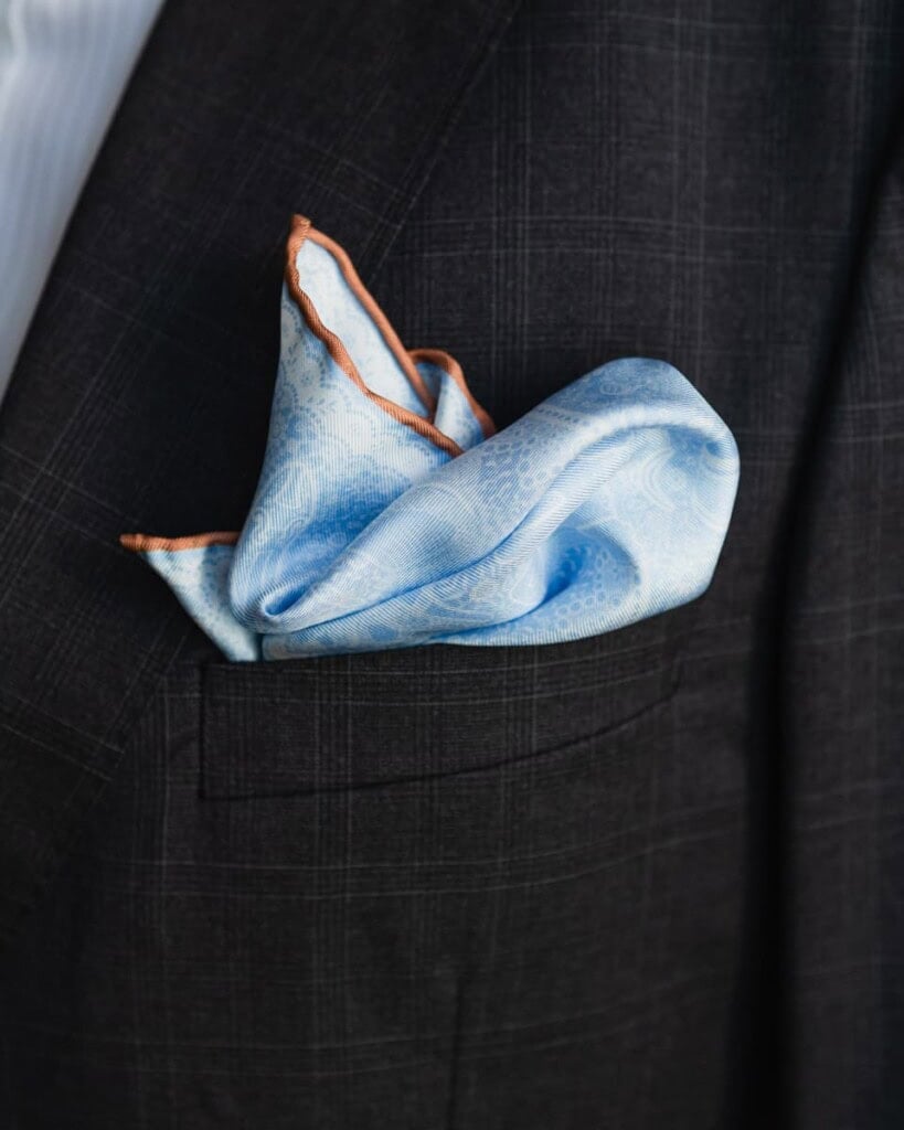 poszetka jedwabna meska dwustronna koronka blawatna spadiora