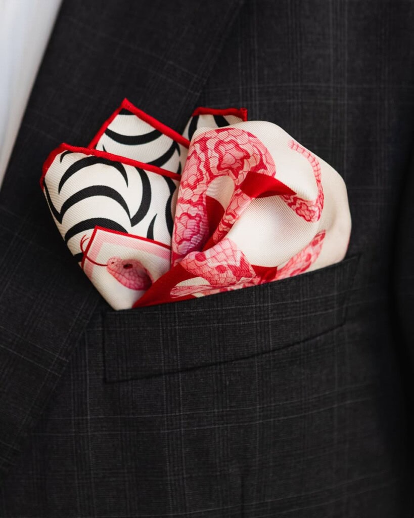 poszetka jedwabna meska dwustronna rok weza spadiora