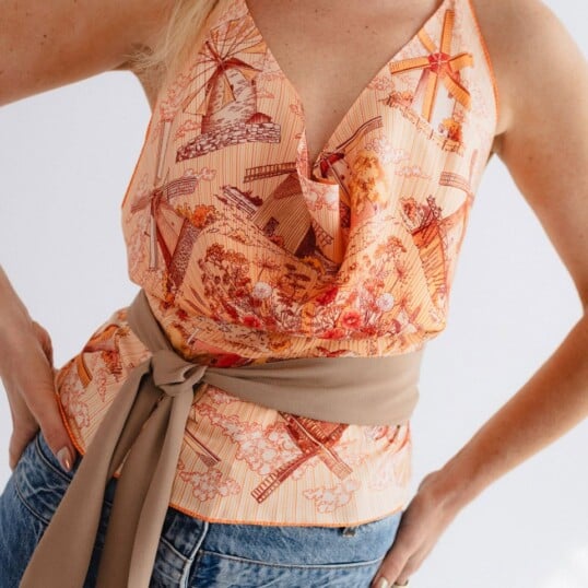 jedwabny top flava wiatraki spadiora 10