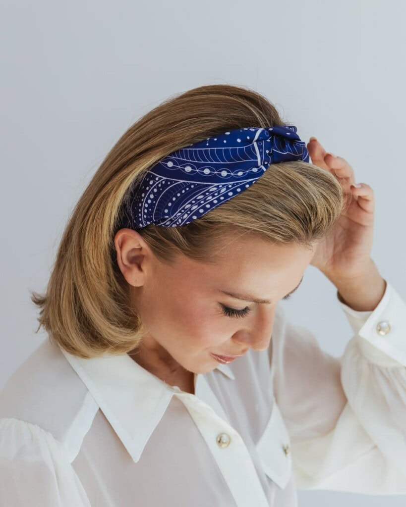 jedwabna opaska do wlosow z supelkiem latarnia spadiora 1