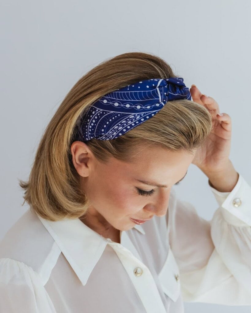 jedwabna opaska do wlosow z supelkiem latarnia spadiora 1