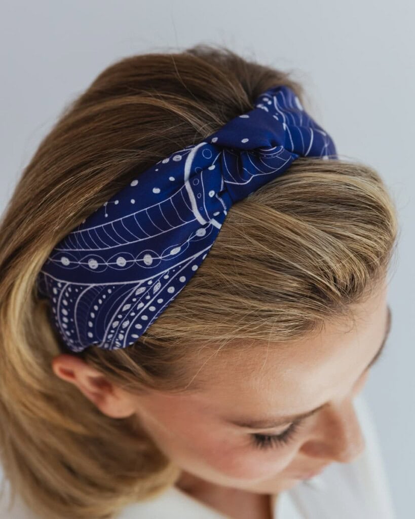 jedwabna opaska do wlosow z supelkiem latarnia spadiora 3