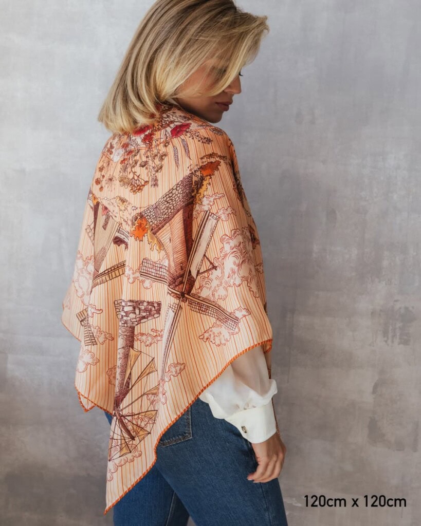 chusta welniano jedwabna dwustronna wiatraki spadiora 2