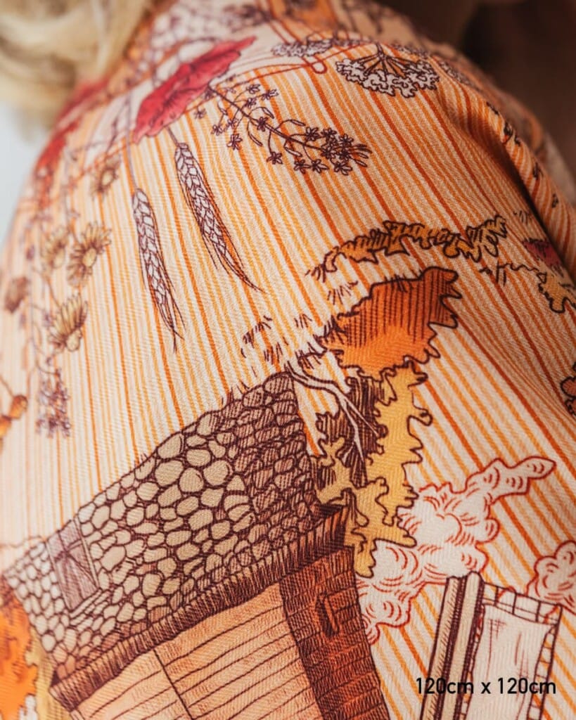 chusta welniano jedwabna dwustronna wiatraki spadiora 3