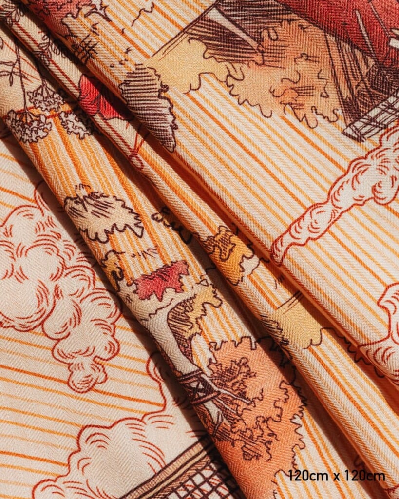 chusta welniano jedwabna dwustronna wiatraki spadiora 7