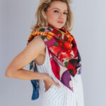 chusta welniano jedwabna dwustronna frykasy spadiora