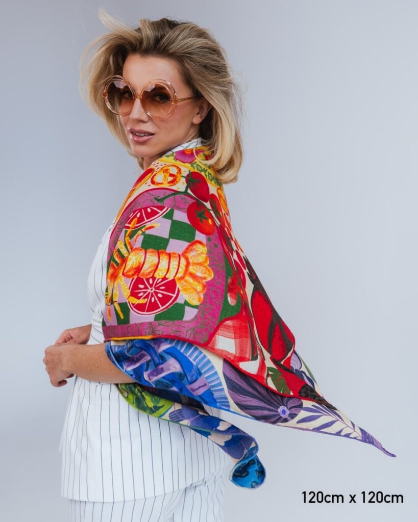 chusta welniano jedwabna dwustronna frykasy spadiora 5