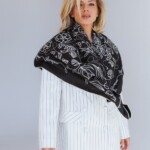 chusta welniano jedwabna dwustronna feminimal czarna spadiora 1