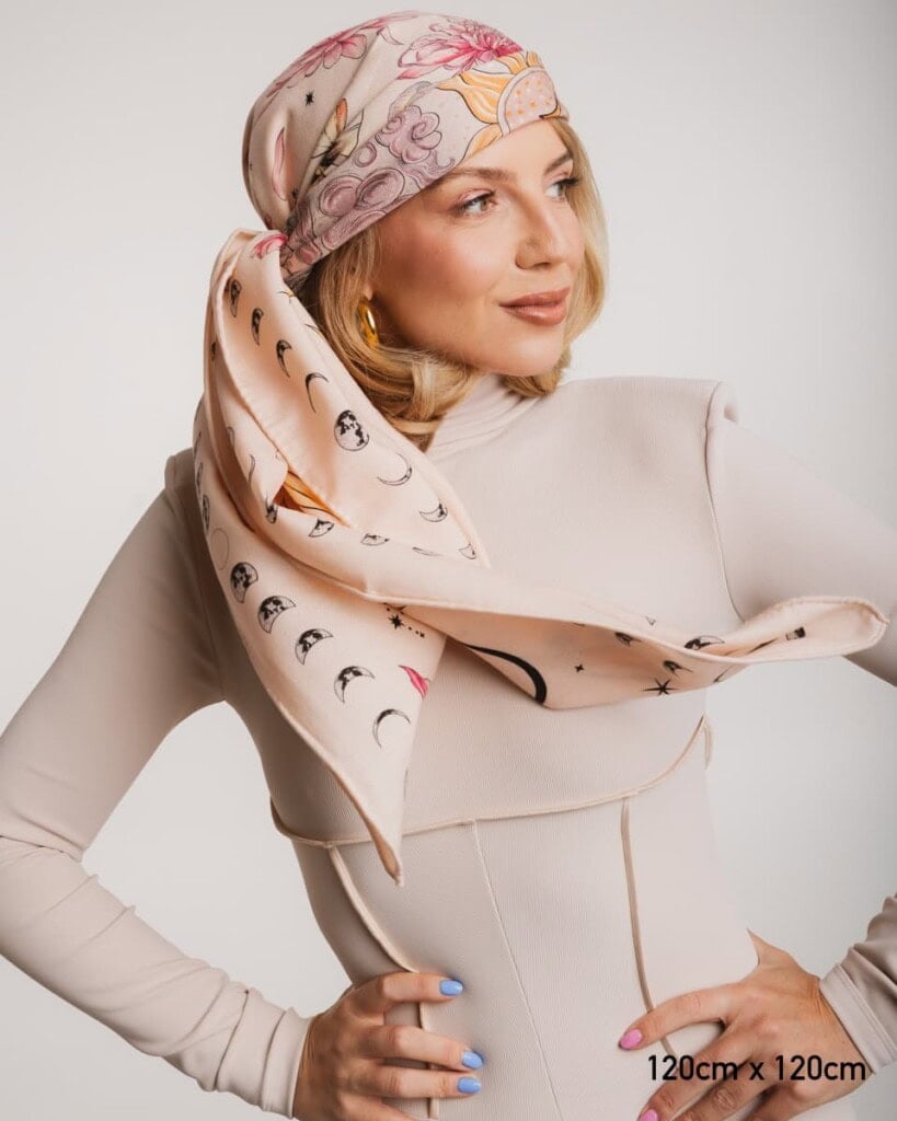 chusta welniano jedwabna dwustronna kwiaty zodiaku spadiora 7