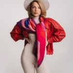 chusta welniano jedwabna dwustronna miedzypokoleniowa spadiora