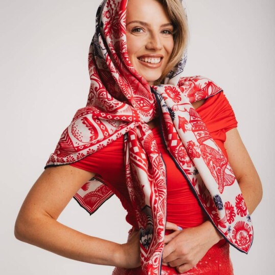 chusta welniano jedwabna dwustronna wiwat spadiora 6