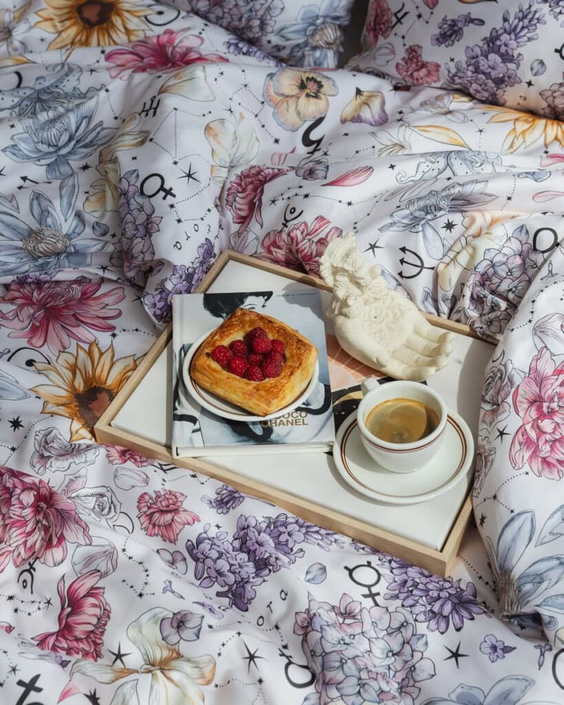 posciel bawelniana songo kwiaty zodiaku spadiora