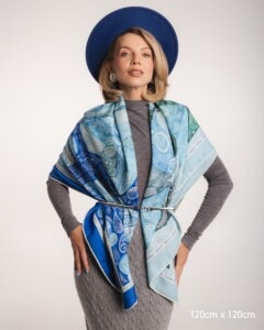 chusta welniano jedwabna dwustronna gora lodowa spadiora