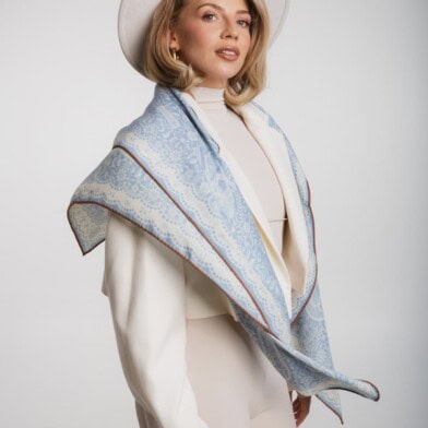 chusta welniano jedwabna dwustronna koronka blawatna spadiora 4