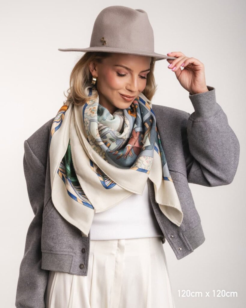 chusta welniano jedwabna dwustronna niebieskie szeptane opowiesci spadiora 2