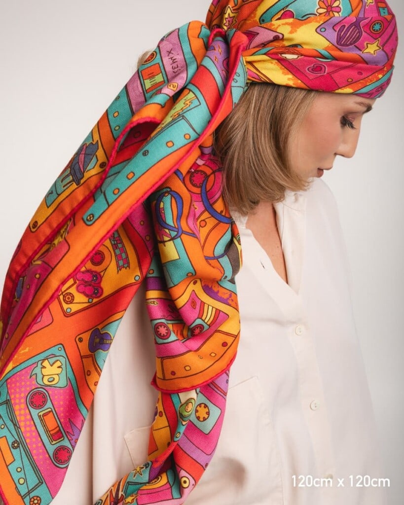 chusta welniano jedwabna dwustronna playlista spadiora 3