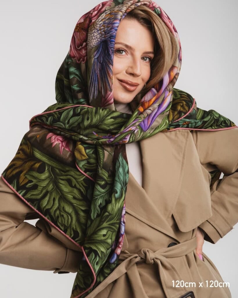 chusta welniano jedwabna dwustronna pomander spadiora 1