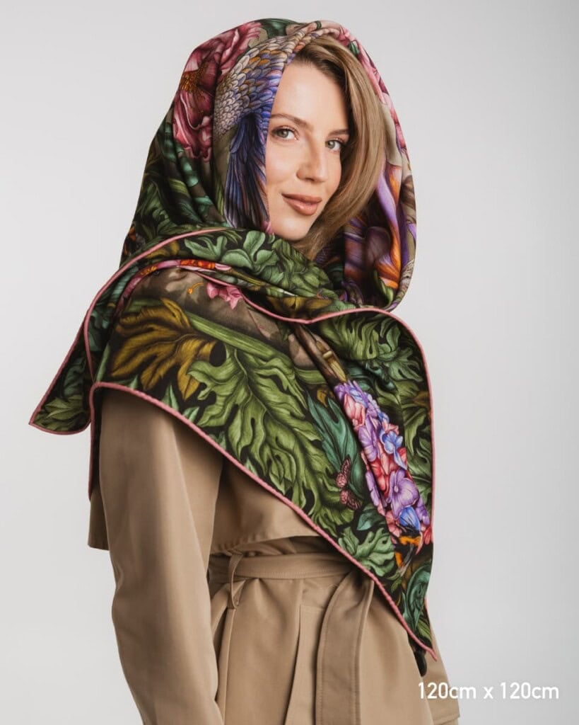 chusta welniano jedwabna dwustronna pomander spadiora 3