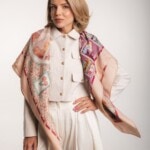 chusta welniano jedwabna dwustronna rozowe szeptane opowiesci spadiora