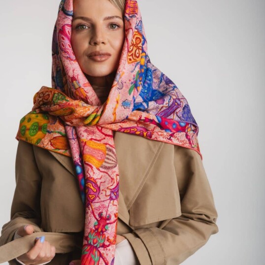 chusta welniano jedwabna dwustronna zuki spadiora 4