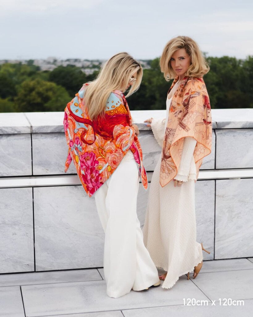 chusta welaniano jedwabna dwustronna rok drewnianego smoka wiatraki spadiora 1