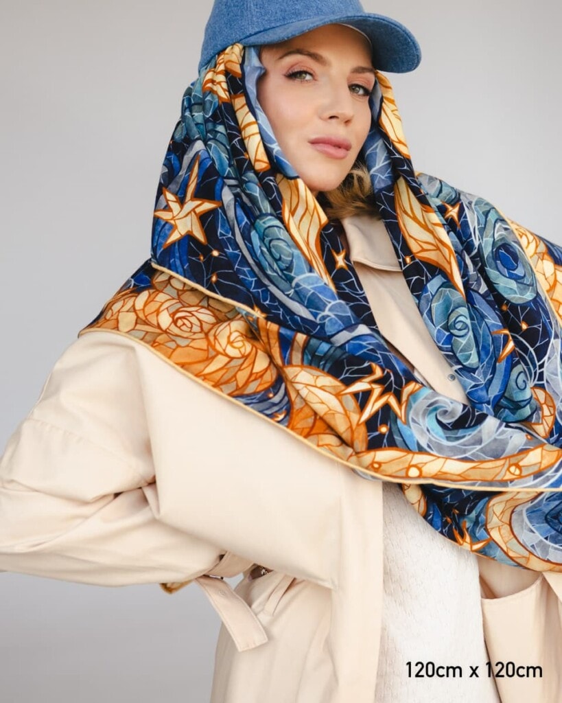 chusta welniano-jedwabna dwustronna-dzien i noc spadiora 4