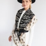 chusta welniano jedwabna dwustronna zebra spadiora