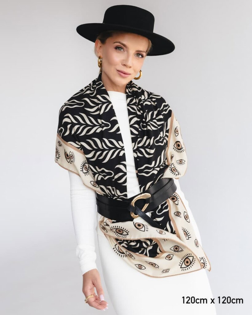 chusta welniano jedwabna dwustronna zebra spadiora 1