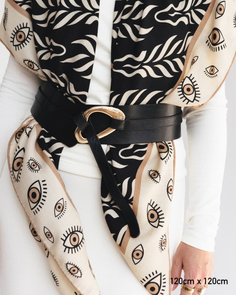 chusta welniano jedwabna dwustronna zebra spadiora 2