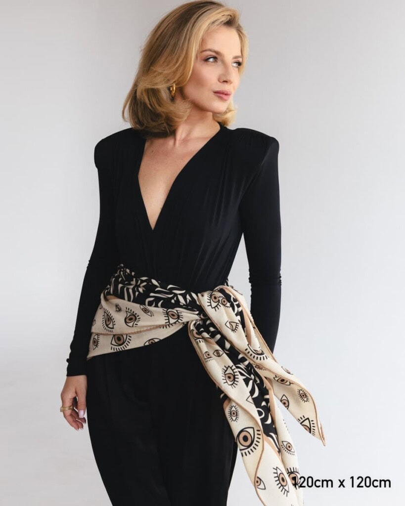 chusta welniano jedwabna dwustronna zebra spadiora 4