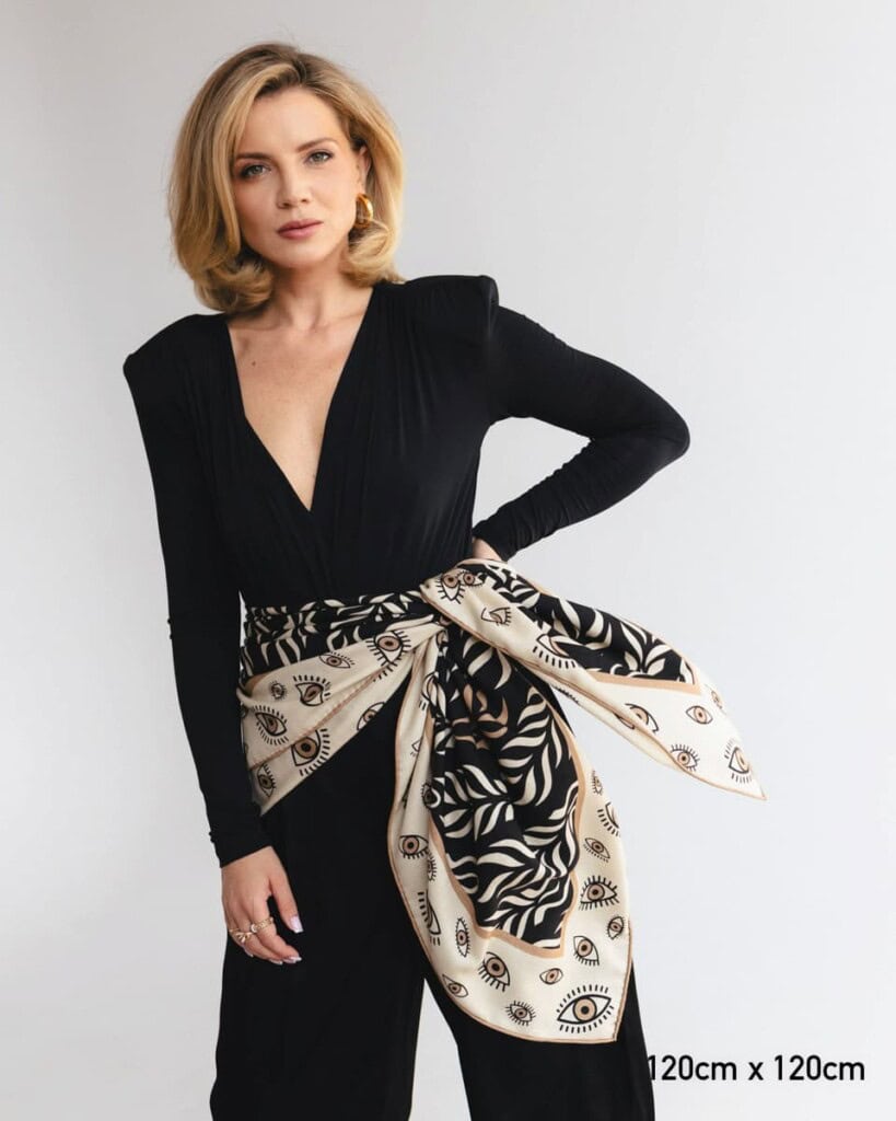 chusta welniano jedwabna dwustronna zebra spadiora 5