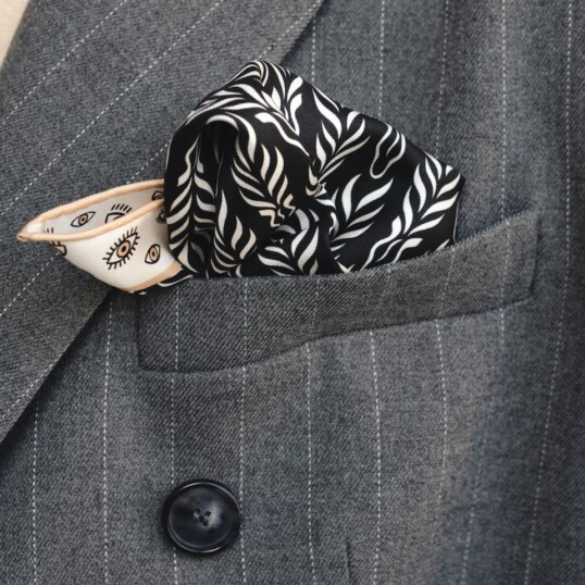 poszetka jedwabna meska dwustronna zebra spadiora