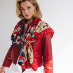 chusta welniano jedwabna dwustronna cyrk spadiora