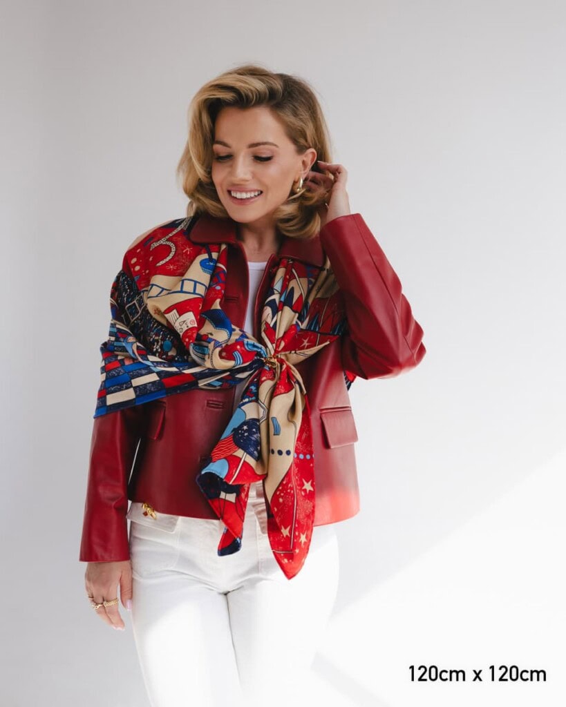 chusta welniano jedwabna dwustronna cyrk spadiora 1