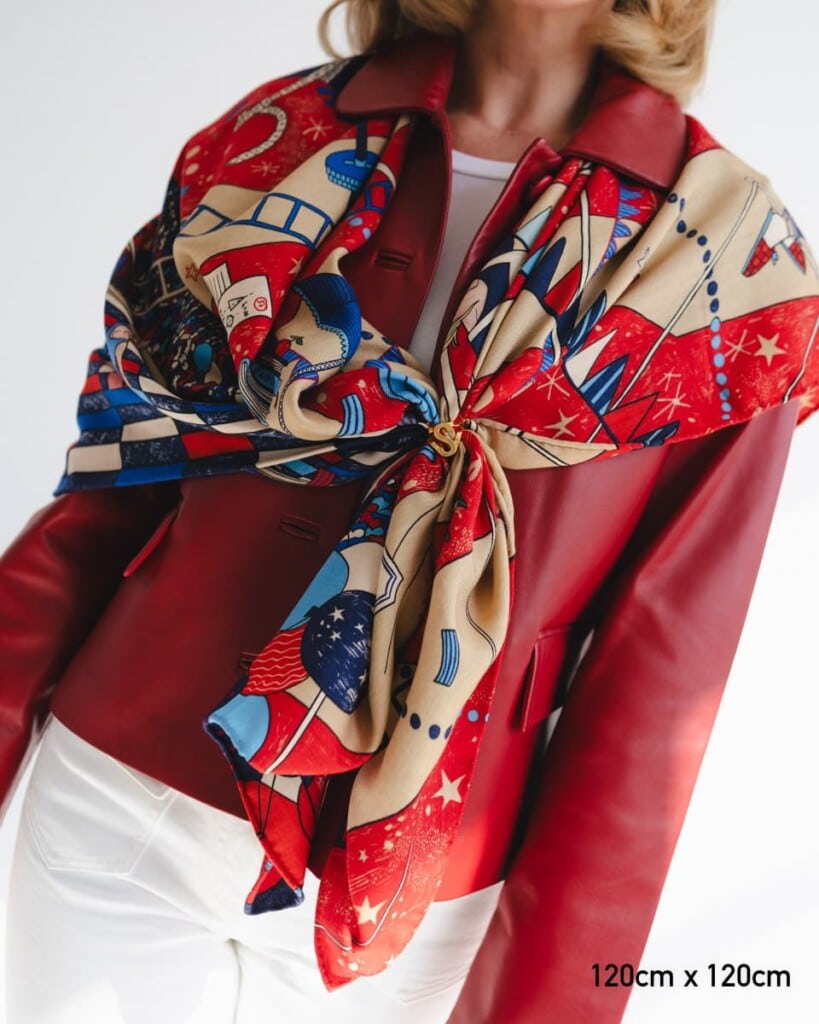 chusta welniano jedwabna dwustronna cyrk spadiora 2