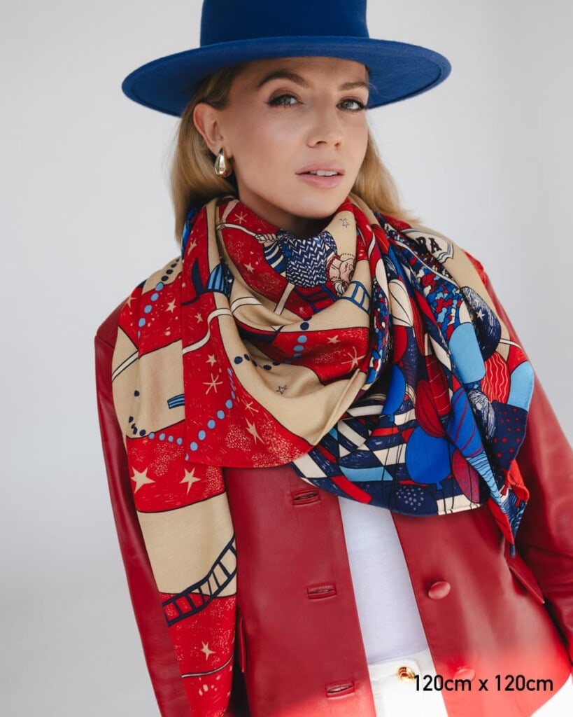 chusta welniano jedwabna dwustronna cyrk spadiora 6