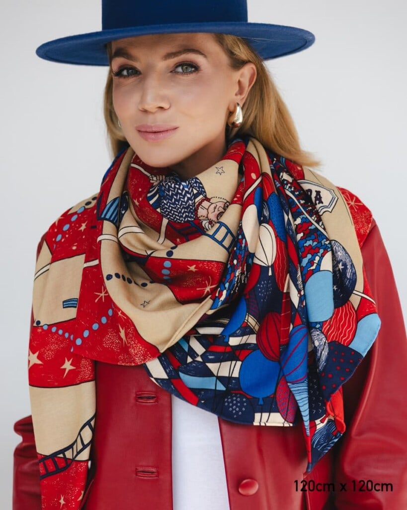 chusta welniano jedwabna dwustronna cyrk spadiora 7