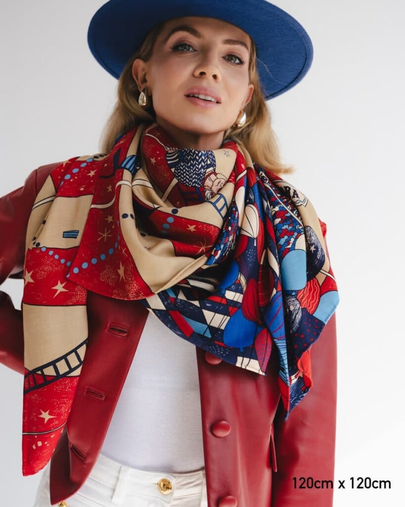 chusta welniano jedwabna dwustronna cyrk spadiora 8