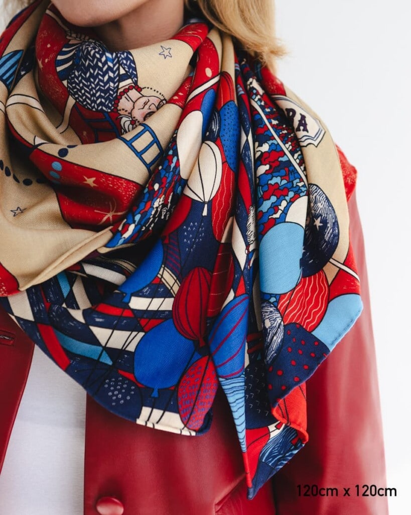 chusta welniano jedwabna dwustronna cyrk spadiora 9