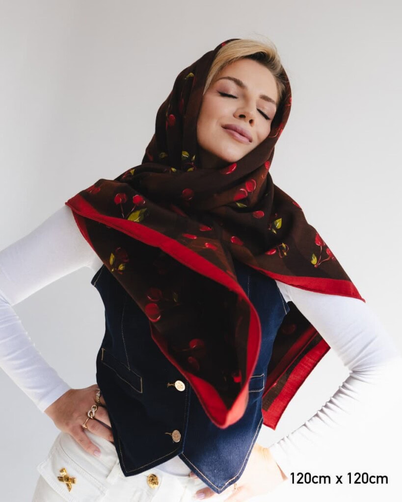 chusta welniano jedwabna dwustronna wisnie spadiora 8