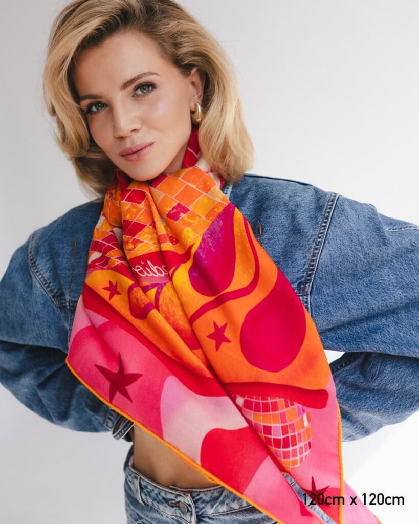 chusta welniano jedwabna dwustronna rozkosz spadiora