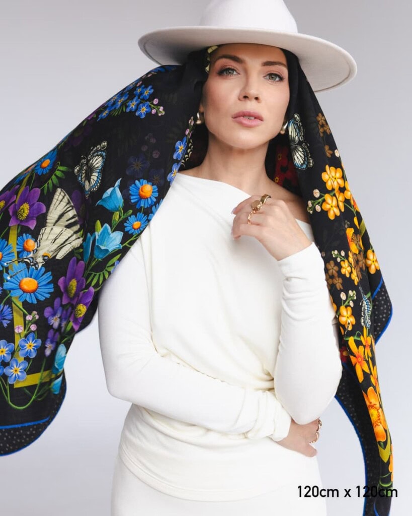 chusta welniano jedwabna dwustronna rozlaka spadiora 1