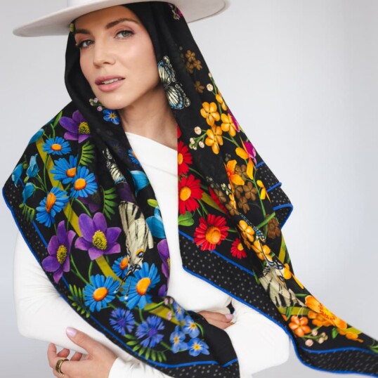 chusta welniano jedwabna dwustronna rozlaka spadiora 3