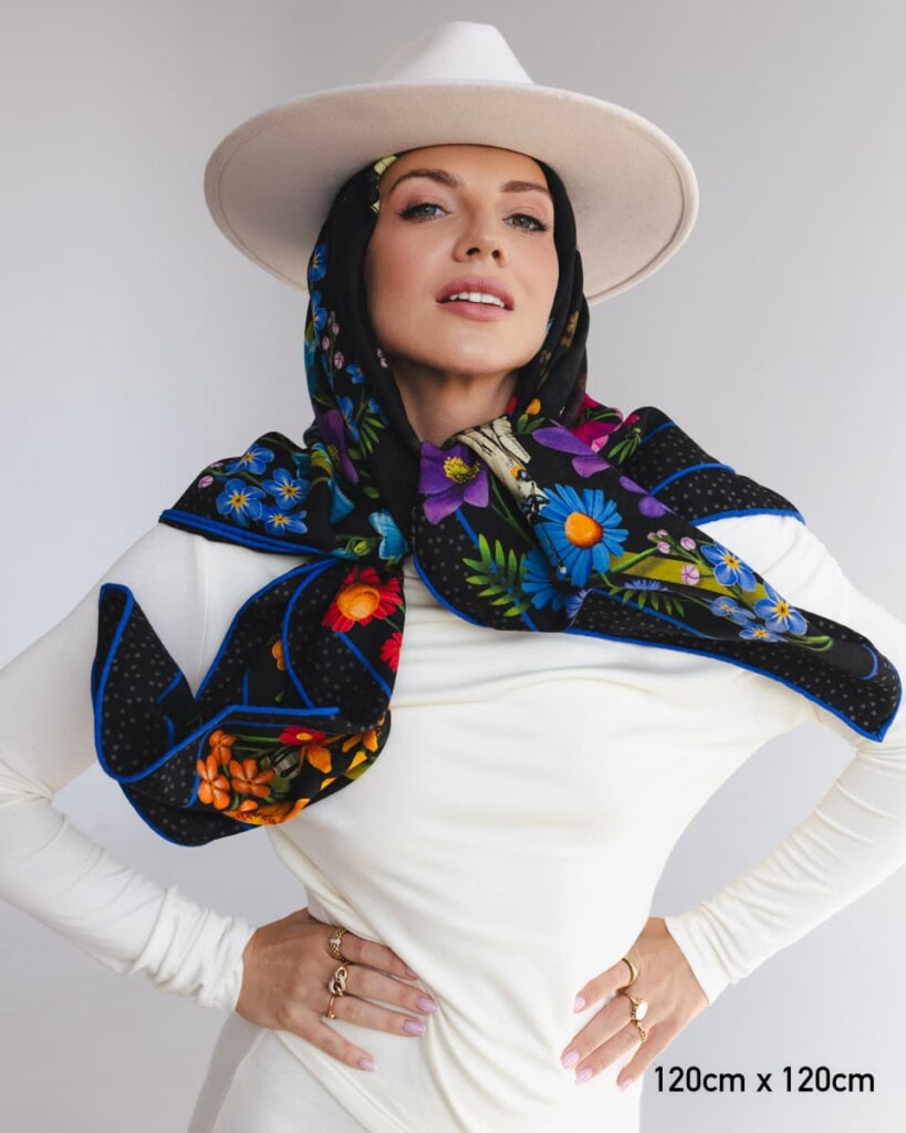 chusta welniano jedwabna dwustronna rozlaka spadiora 6